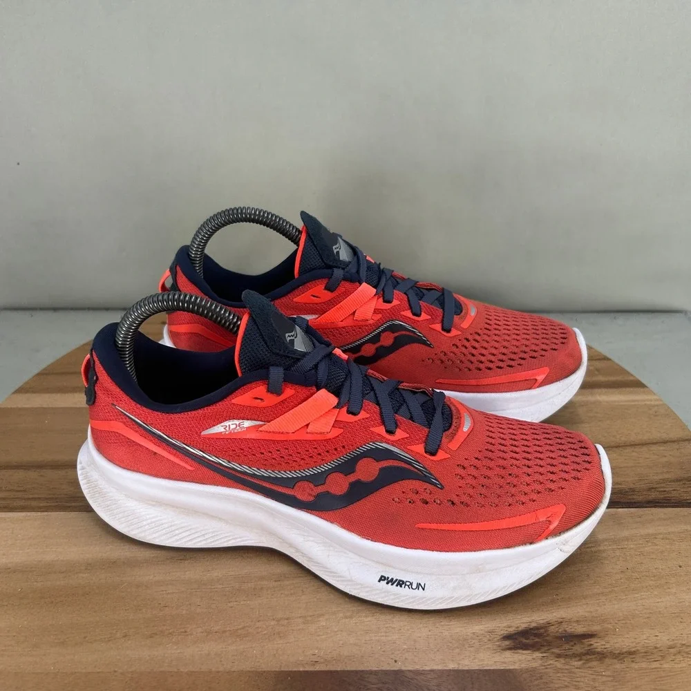 Saucony Ride 15 Womens Running Shoes Red Navy Blue S10729-16 Size 7.5 Cushioned